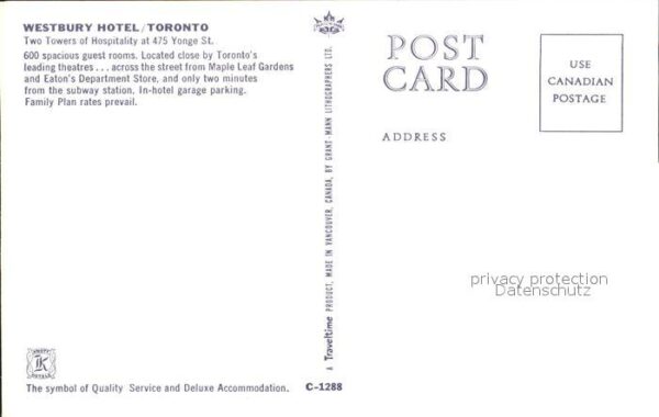 Toronto Canada Westbury Hotel – Bild 2