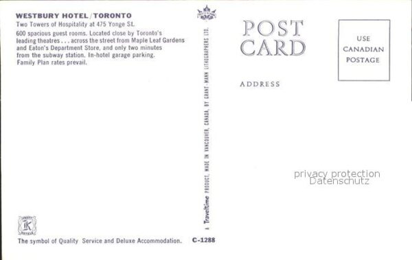 Toronto Canada Westbury Hotel – Bild 2