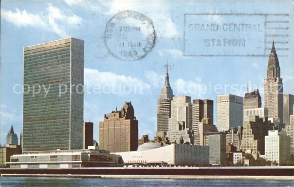 New York City United Nations Building Skyline Empire