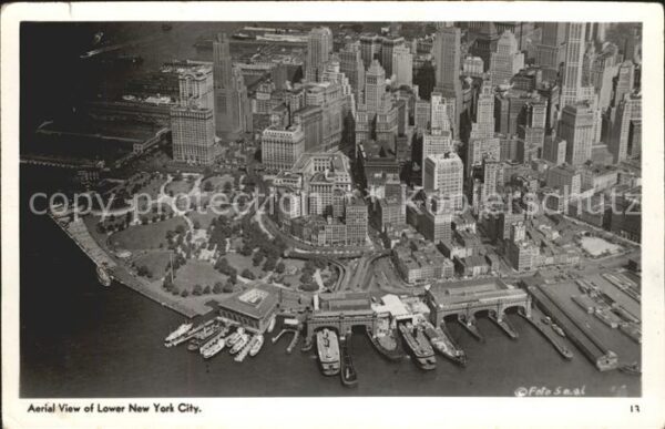 New York City Fliegeraufnahme Skyline Port