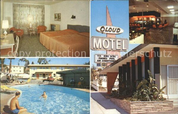Los Angeles California Cloud Motel Bar Restaurant Swimming Poo