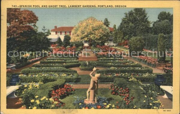 Portland Oregon Lambert Gardens Spanish Pool Ghost Tree