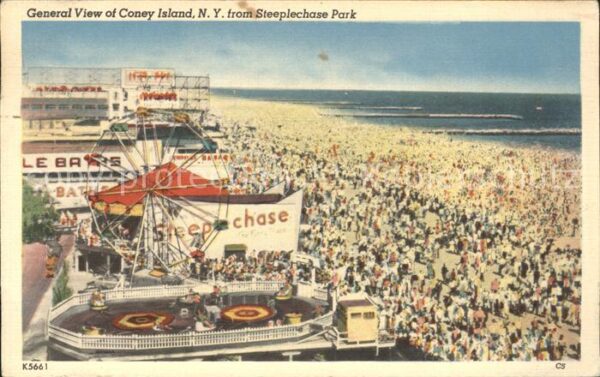 Coney Island New York View from Steeplechase Park Beach