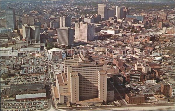 Atlanta Georgia Aerial view of Skyline Grady Hospital