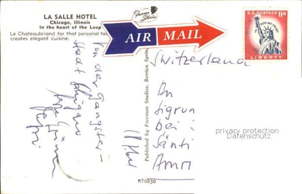 Chicago Illinois La Salle Hotel Restaurant – Bild 2