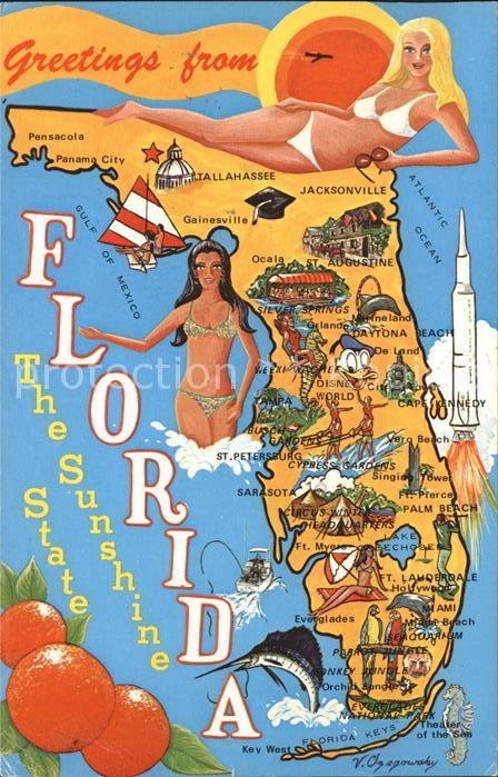 Florida US-State Map of the Sunshine State