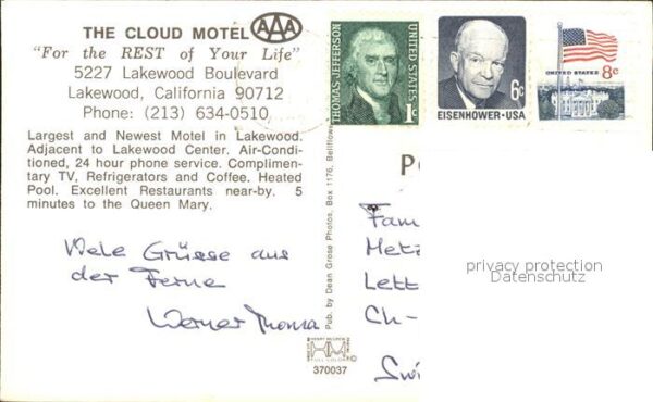 Lakewood California Cloud Motel at night – Bild 2