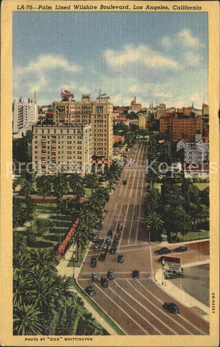 Los Angeles California Palm lined Wilshire Boulevard