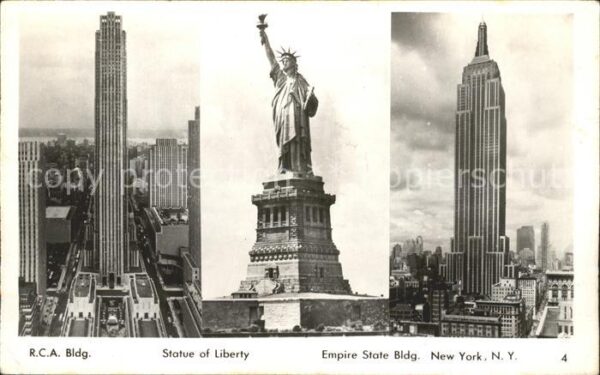 New York City RCA Building Statue of Liberty Empire S