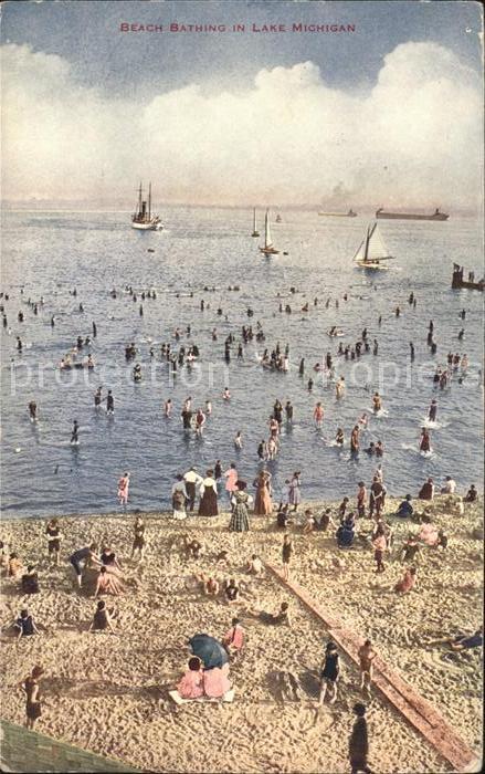 Monroe Wisconsin Beach Bathing in Lake Michigan