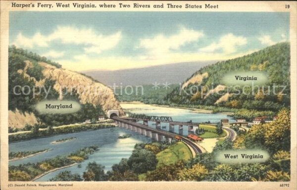 Harpers Ferry West Virginia where three states meet Bridge Railway