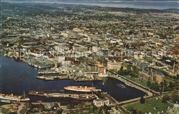 Victoria British Columbia Aerial view Harbor