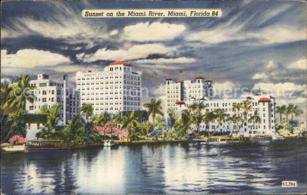 Miami Florida Sunset on Miami River