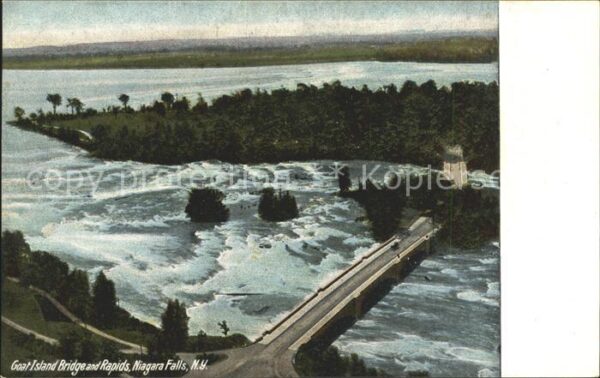 Niagara Falls New York Goat Island Bridge and Rapids National