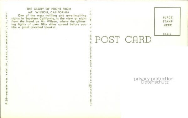 Mount Wilson Lights of Pasadena Los Angeles and Beac – Bild 2