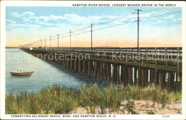 Hampton New Hampshire Hampton River Bridge Wooden Bridge