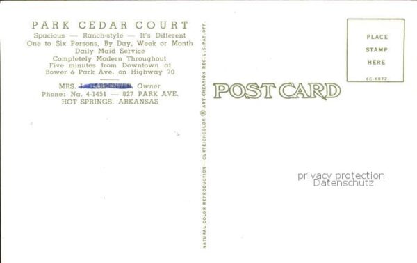 Hot Springs Arkansas Park Cedar Court – Bild 2