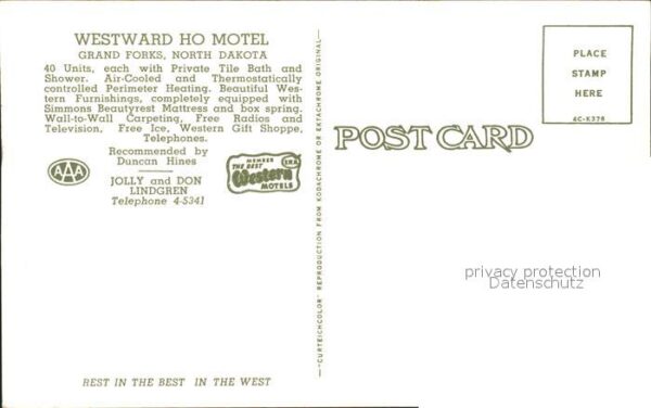 Grand Forks North Dakota Westward Ho Motel – Bild 2