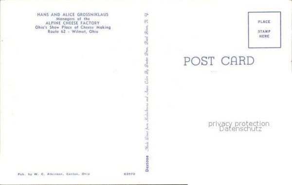 Wilmot Ohio Alpine Cheese Factory Hans and Alice Gr – Bild 2