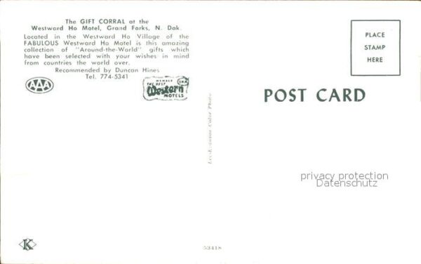 Grand Forks North Dakota Westward HO Motel Gift Corral – Bild 2