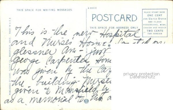 Mansfield Ohio General Hospital and Nurses Home – Bild 2