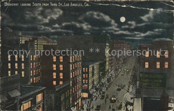 Los Angeles California Broadway at moonlight