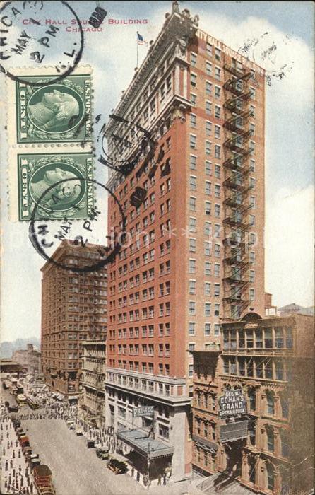 Chicago Illinois City Hall Square Building Stempel auf A