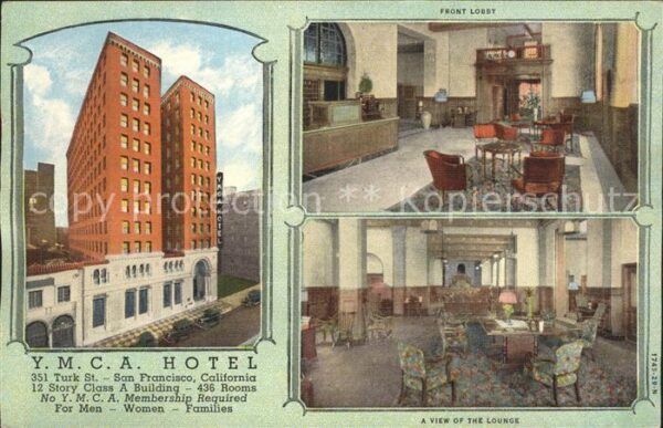 San Francisco California YMCA Hotel Lobby and Lounge