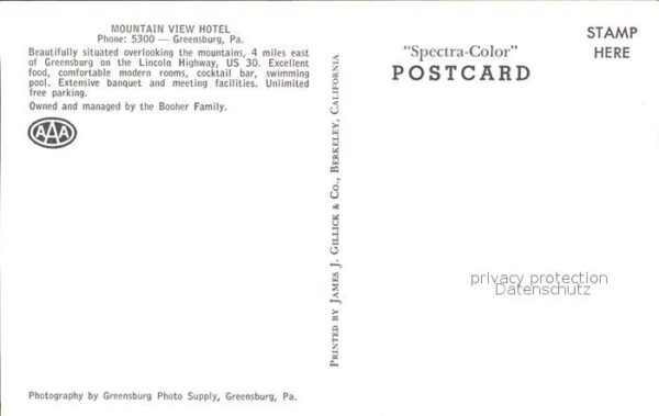 Greensburg Pennsylvania Mountain View Hotel Swimming Pool – Bild 2