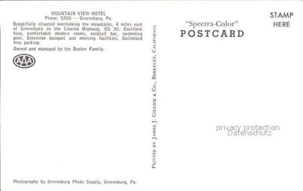 Greensburg Pennsylvania Mountain View Hotel Swimming Pool – Bild 2