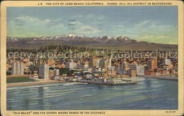 Long Beach California Panorama with Signal Hill Oil Field Sie