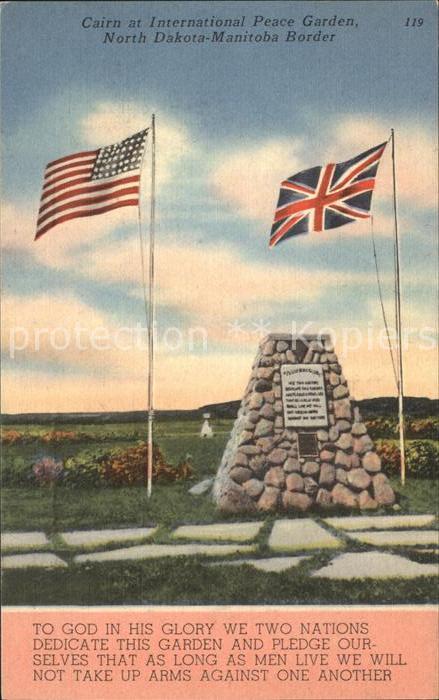 North Dakota US-State Cairn at International Peace Garden Fla
