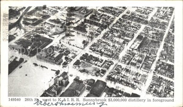 Louisville Kentucky Überschwemmung Fliegeraufnahme