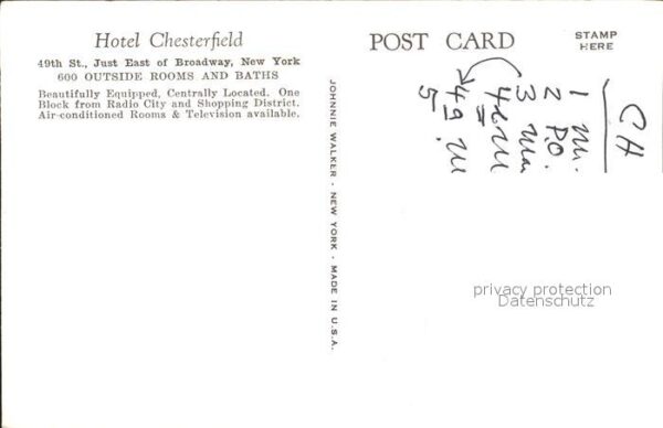 New York City Hotel Chesterfield Illustration – Bild 2