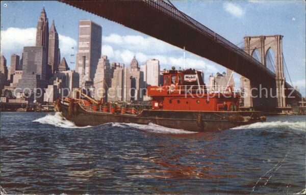 New York City Brooklyn Bridge East River Lower Manhat