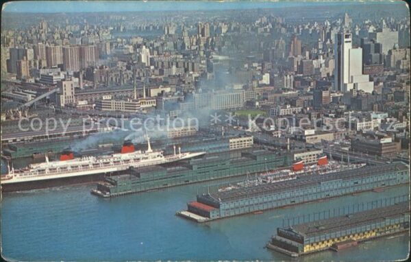 New York City Ships Fliegeraufnahme Skyline Port