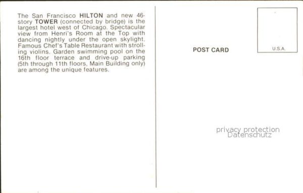 San Francisco California Hotel Hilton Restaurant – Bild 2