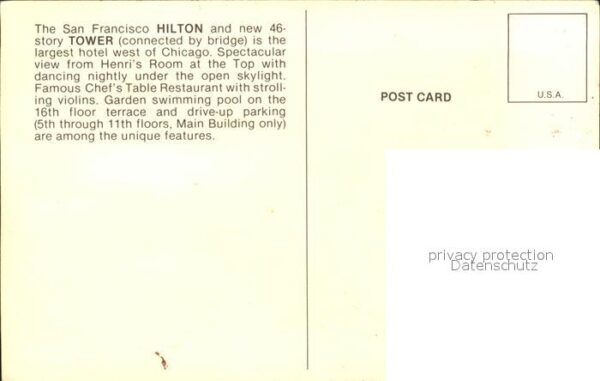 San Francisco California Hilton Hotel Restaurant – Bild 2