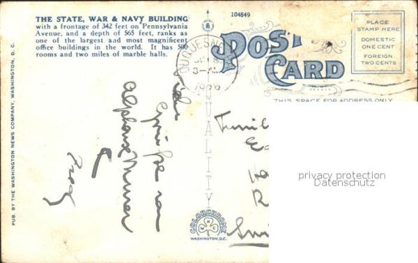 Washington DC State War and Navy Building Car – Bild 2