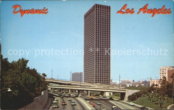 Los Angeles California Harbor Freeway Skyline Union Bank Build