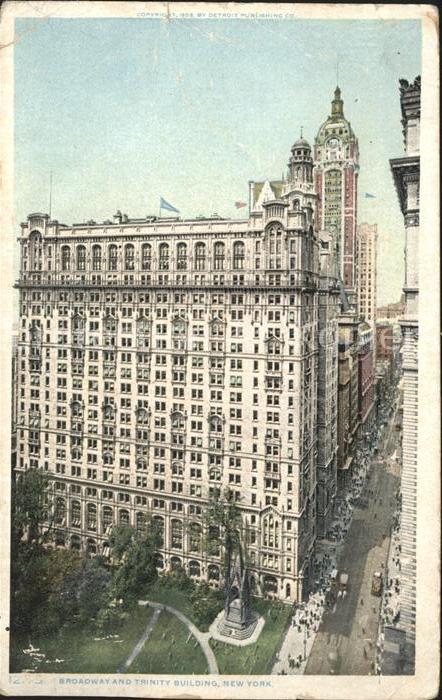New York City Broadway and Trinity Building