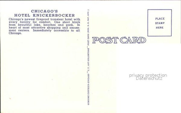 Chicago Illinois Hotel Knickebocker Cars – Bild 2