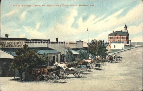 Harrison Nebraska Sioux Conty Court House Pferdewagen