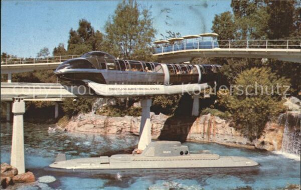 Disneyland California Submarine Monorail trains Peoplemover U