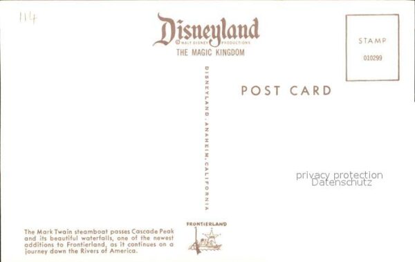 Disneyland California Mark Twain steamboat Cascade Peak Dampf – Bild 2