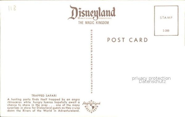 Disneyland California Trapped Safari Rhinoceros hyenas Nashor – Bild 2