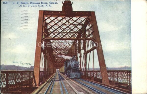 Lokomotive U.P. Bridge Missouri River Omaha