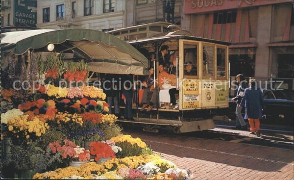 Strassenbahn Kabelstrassenbahn Blumenstand San Franc