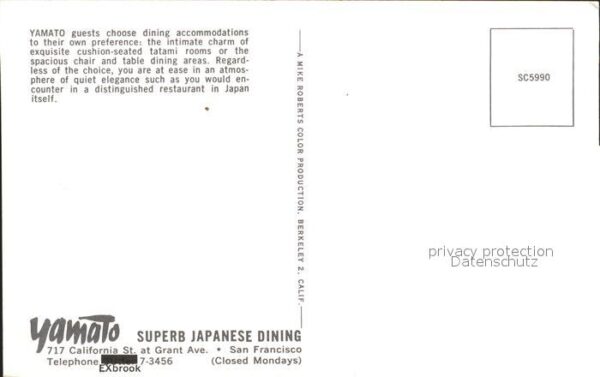 Restaurant Hotel Yamato San Francisco – Bild 2