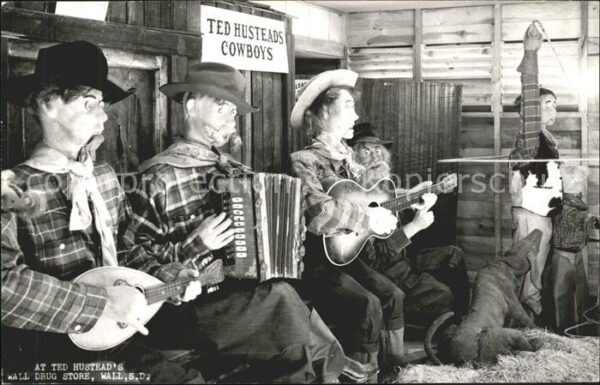 Cowboys Ted Hustead_s Drug Store Wall S.D. Mand